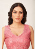 PINK IMPORTED GEORGETTE EMBROIDERY & SEQUINS-WORK PARTY-WEAR SAREE