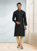 BLACK JACQUARD READYMADE KURTA WITH PYJAMA