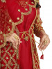 RED NET WITH CODING, EMBROIDERY & MIRROR-WORK RAMADAN-SPECIAL PANT-BOTTOM SALWAR KAMEEZ