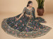 BOTTLE GREEN FAUX GEORGETTE WITH ZARI, SEQUINS, EMBROIDERY & DIGITAL PRINTED PARTY-WEAR LEHENGA CHOLI