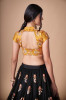 BLACK SOFT NET EMBROIDERED PARTY-WEAR STYLISH LEHENGA WITH CONTRAST BLOUSE