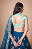 ROYAL BLUE SOFT NET EMBROIDERED PARTY-WEAR STYLISH LEHENGA WITH CONTRAST BLOUSE