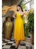 Women Yellow Solid Kurta with Pants and Floral Print Kota Doriya Dupatta