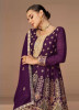PURPLE CHINON SILK EMBROIDERED PARTY-WEAR READYMADE TRENDING SALWAR KAMEEZ
