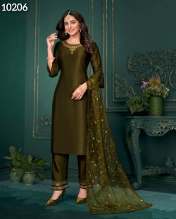 Ready To Wear Olive Green Salwar Suit