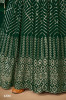 Green Georgette Sequins-Work Party-Wear Readymade Gown With Dupatta
