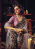 Light Lilac Net With Sequins, Thread, Moti, Zarkan & Hand-Work Wedding-Wear Bridal Saree