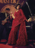 Red Net With Sequins, Cut Dana & Hand-Work Wedding-Wear Bridal Saree