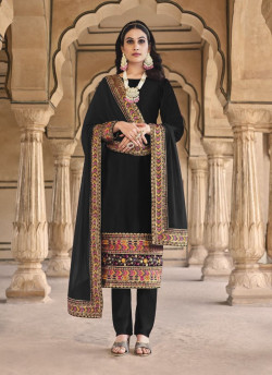 Black Velvet Embroidered Ramadan-Special Pant-Bottom Salwar Kameez