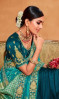 Blue Silk Embroidered Wedding-Wear Saree