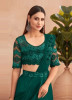 Green Silk Embroidered Party-Wear Lehenga Saree With Attached Dupatta