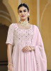 Light Pink Georgette Party-Wear Palazzo-Bottom Readymade Salwar Kameez