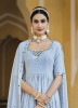 Light Blue Georgette Party-Wear Palazzo-Bottom Readymade Salwar Kameez