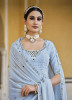 Light Blue Georgette Party-Wear Palazzo-Bottom Readymade Salwar Kameez