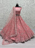 Pink Net Zarkan-Work Wedding-Wear Bridal Lehenga Choli