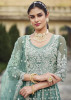 Light Mint Green Net Embroidered Party-Wear Anarkali Salwar Kameez