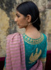 Pink Party-Wear Boutique-Style Saree With Embroidered Blouse