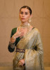 Gray Satin Weaving Party-Wear Jari Silk Saree