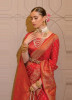 Red Satin Weaving Party-Wear Jari Silk Saree