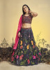 Black Chinon Silk Wedding-Wear Stylish Readymade Lehenga Choli