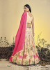 Light Peach Chinon Silk Wedding-Wear Stylish Readymade Lehenga Choli