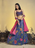 Royal Blue Chinon Silk Wedding-Wear Stylish Readymade Lehenga Choli