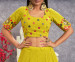 Lime Yellow Georgette Sequins With Thread-Work Party-Wear Embroidered Lehenga Choli