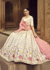 White Georgette Sequins, Embroidery & Thread-Work Party-Wear Stylish Lehenga Choli.