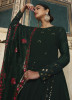 Dark Green Georgette Thread, Embroidery & Sequins-Work Party-Wear Gown With Dupatta