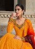 Orange Georgette With Thread, Embroidery & Sequins-Work Party-Wear Readymade Gown With Dupatta