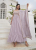 Light Lilac Georgette Thread, Embroidery, Sequins & Mirror-Work Party-Wear Palazzo-Bottom Readymade Salwar Kameez