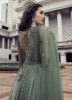 Sage Green Chinon Thread, Embroidery & Sequins-Work Party-Wear Gown With Dupatta