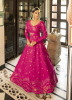 Deep Pink Cotton Sequins, Embroidery & Shibori-Print Party-Wear Floor-Length Gown