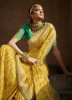 Mustard Yellow Dola Silk Embroidered Party-Wear Saree