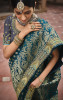 Sea Blue Banarasi Silk Saree (Rich Pallu)