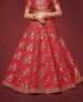 Crimson Red Silk Zari, Dori, Embroidery & Sequins-Work Party-Wear Stylish Lehenga Choli