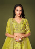 Lemon Green Silk Zari, Dori, Embroidery & Sequins-Work Party-Wear Stylish Lehenga Choli