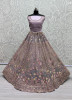 Lilac Net With Embroidery & Sequins-Work Wedding-Wear Bridal Lehenga Choli
