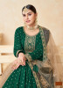 Green Tafetta Butti Embroidered Ramadan-Special Floor-Length Salwar Kameez