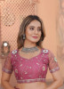 Hot Pink Net Thread-Work Festive-Wear Boutique-Style Saree