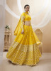 Yellow Georgette Sequins-Work Wedding-Wear Lehenga Choli
