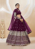 Purple Georgette Sequins-Work Wedding-Wear Lehenga Choli