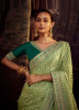 Light Green Organza Embroidered Party-Wear Saree