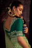 Light Green Organza Embroidered Party-Wear Saree
