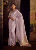 Light Lilac Organza Embroidered Party-Wear Saree