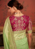 Light Green Dola Silk Embroidered Party-Wear Saree