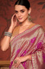 Purple Dola Silk Embroidered Party-Wear Saree