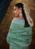 Light Mint Green Banarasi Dola Silk Weaving Saree For Traditional / Religious Occasions