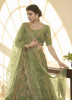 Pista Green Chinon Silk Embroidered Party-Wear Lehenga Choli