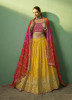 Mustard Yellow Georgette Sequins-Work Wedding-Wear Stylish Lehenga Choli